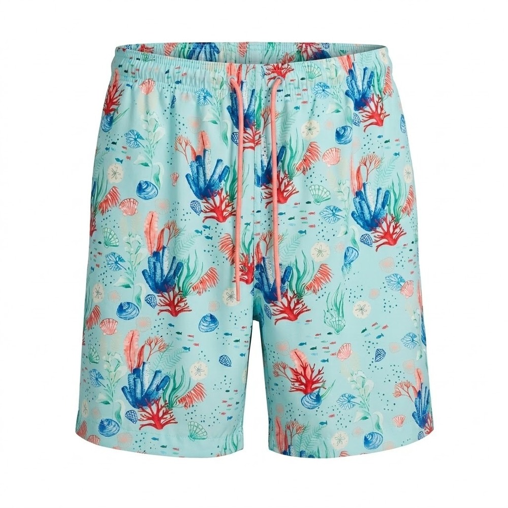 NEW Caribbean Roundtree & Yorke Men's 4XB‎ Swim Trunks Blue Sea Life